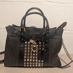 Michael Kors Nouveau Hamilton Studded Leather Satchel